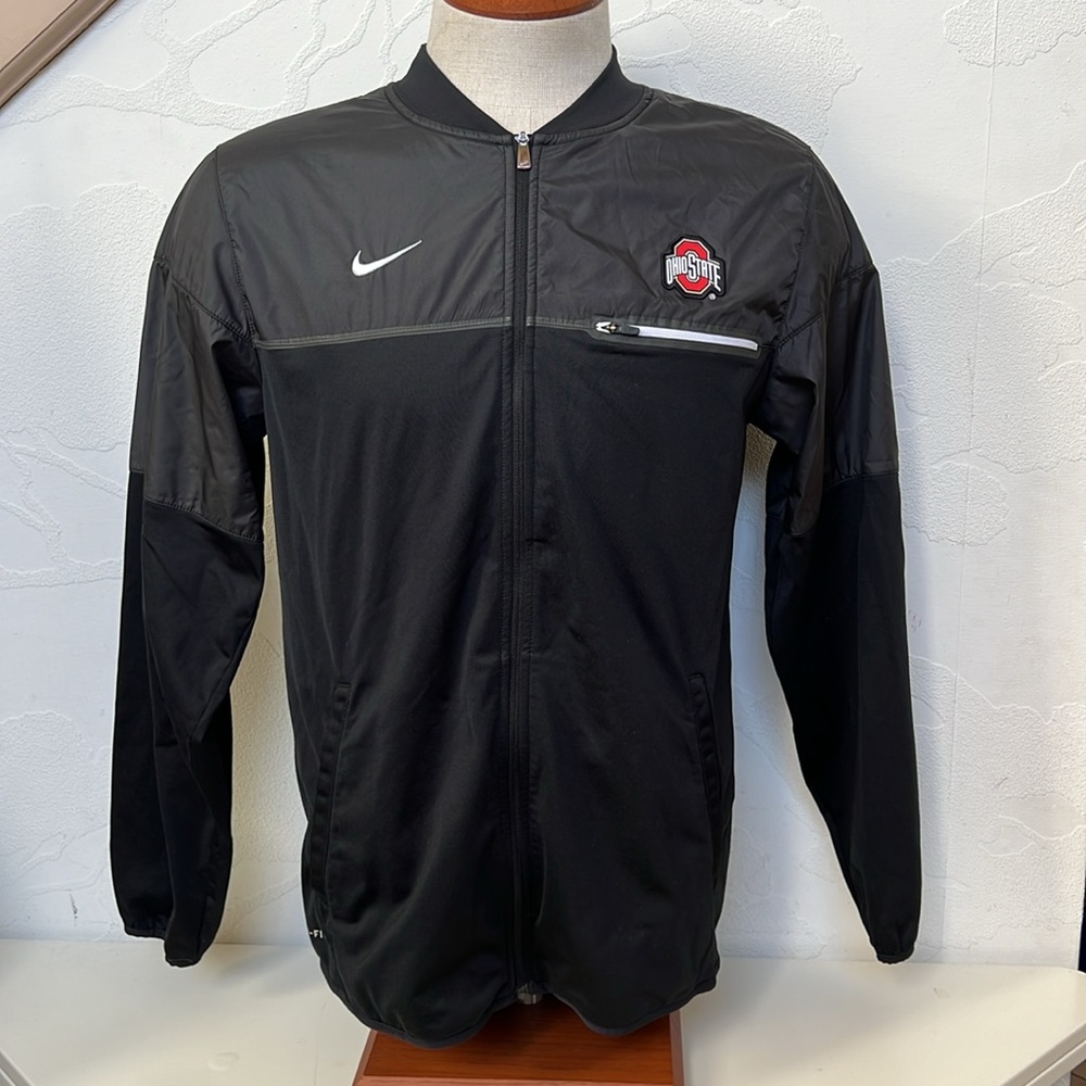 NIKE Men’s OHIO STATE Logo Two Tone Bomber Style Dri-Fit Track Jacket Size M